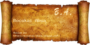 Bocskai Absa névjegykártya